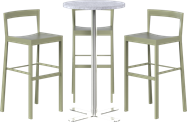 Baxter Bar Table Package - 3 Stools